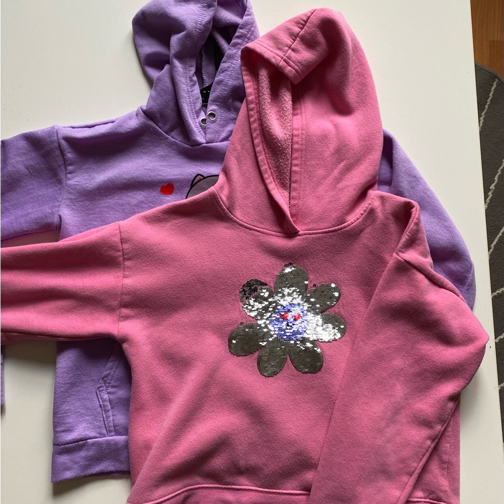 Pink and Purple Graphic Hoodies Sweatshirts